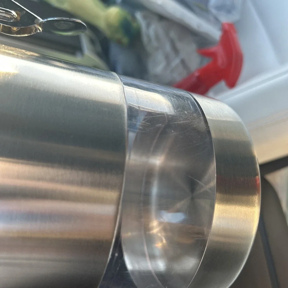 3 Crate & Barrel Stainless Steel Clip Airtight Canister‎ 2- 48 Oz 1-32 Oz Size